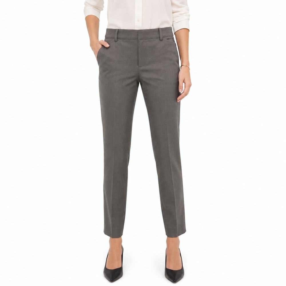 Vintage Y2K Ann Taylor LOFT Gray Stretch Slim Trousers Size 6 Career Pants